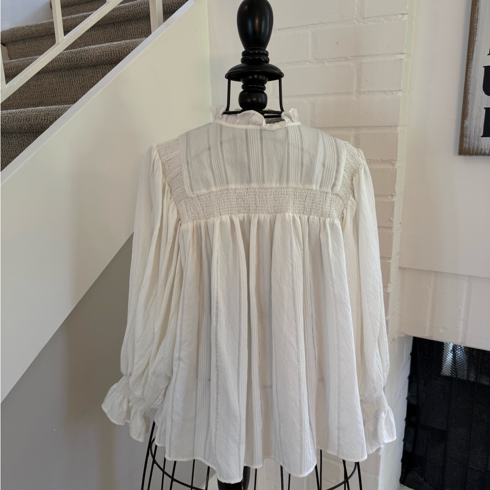 Zara Ruffled Long Sleeve Blouse